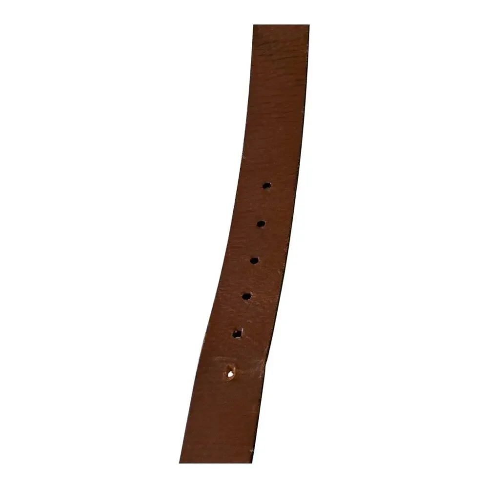 Allen Edmonds Polished Cobbler Leather Belt Brown 38/95 Solid Brass Buckle 42118